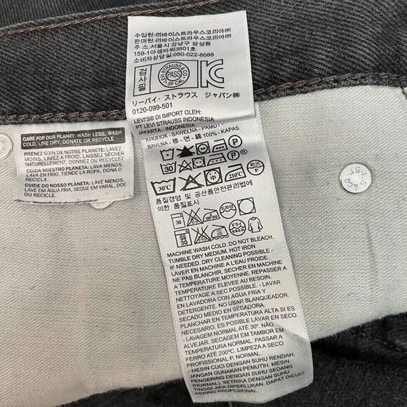 Levis 550 Jeans Mens Size 52X32 Black Denim Selvedge Grunge Workwear Utility - Picture 8 of 11